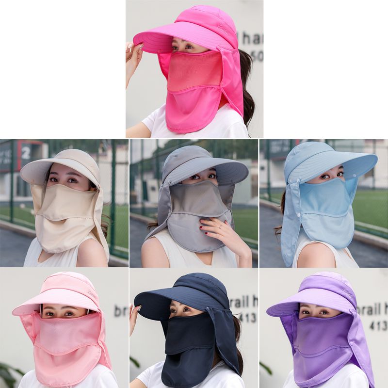 Sombrero para el Sol a prueba de viento para mujer, gorro de secado rápido de doble capa, protección para cubrir cuello y rostro, gorra UV con protección solar, gorro de pesca para exteriores y senderismo
