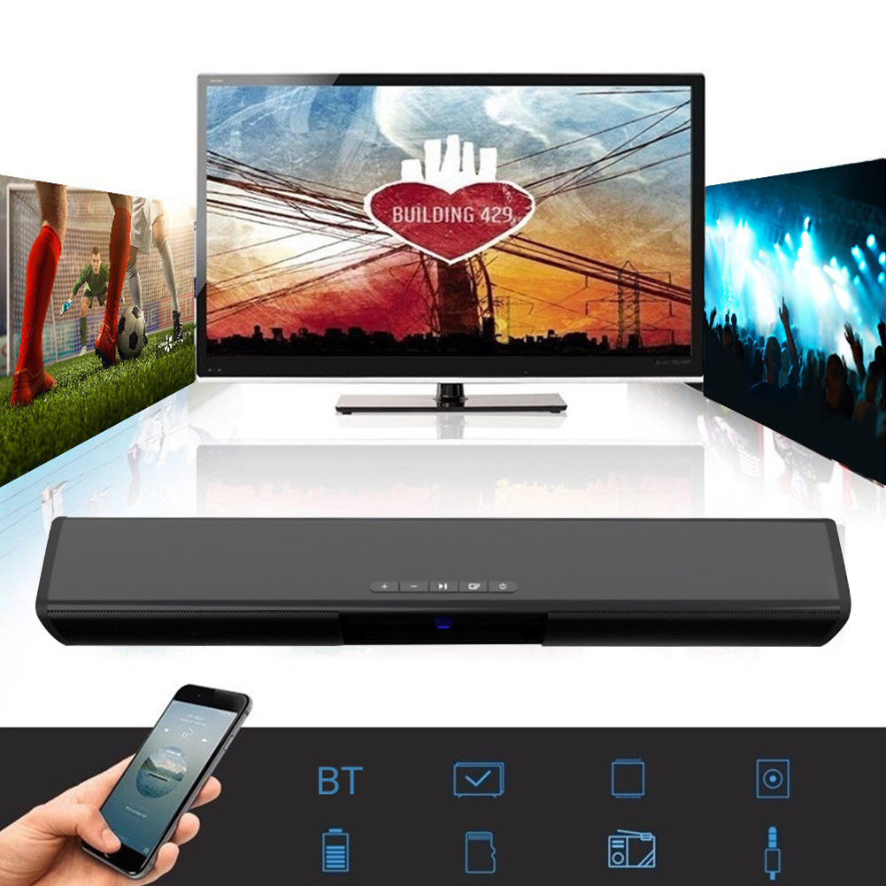 Thuis Retro Muziek Stereo Audio Compact Draadloze Surround Subwoofer Party Sound Bar Bluetooth Speakers Moderne Kolom