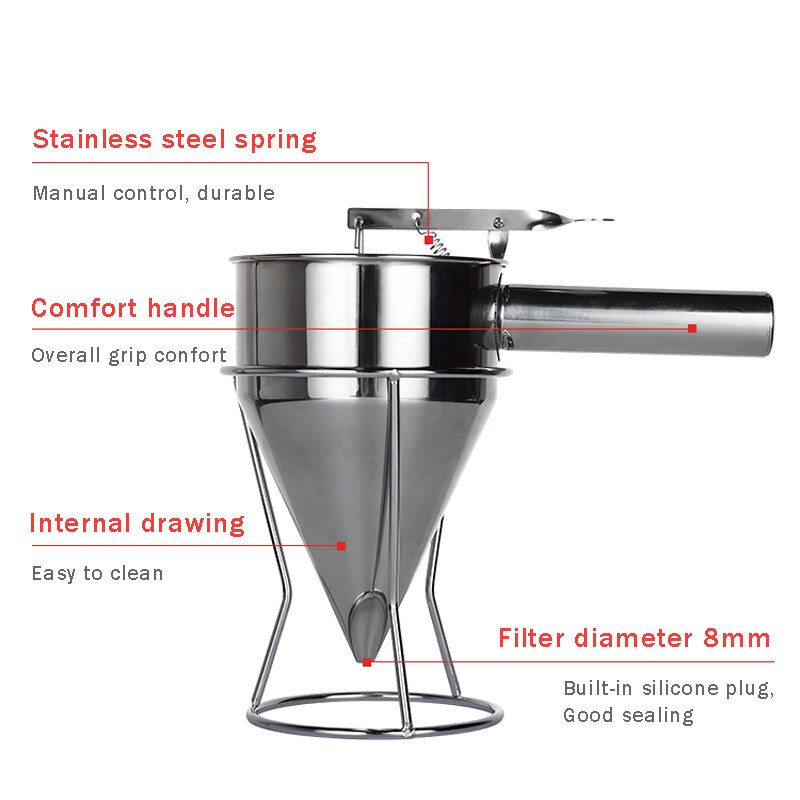 Takoyaki Naald Saus Fles Dispenser Rvs Octopus Ballen Filler Handleiding Beslag Separator Eieren Blender Bakken Tool