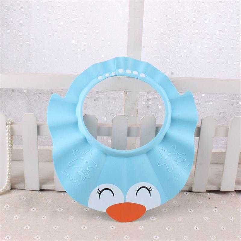 Baby shower storlek justerbar keps barn schampo bad tvätta hår sköld hatt bada bebes tecknat mönster beskyddare babyvård