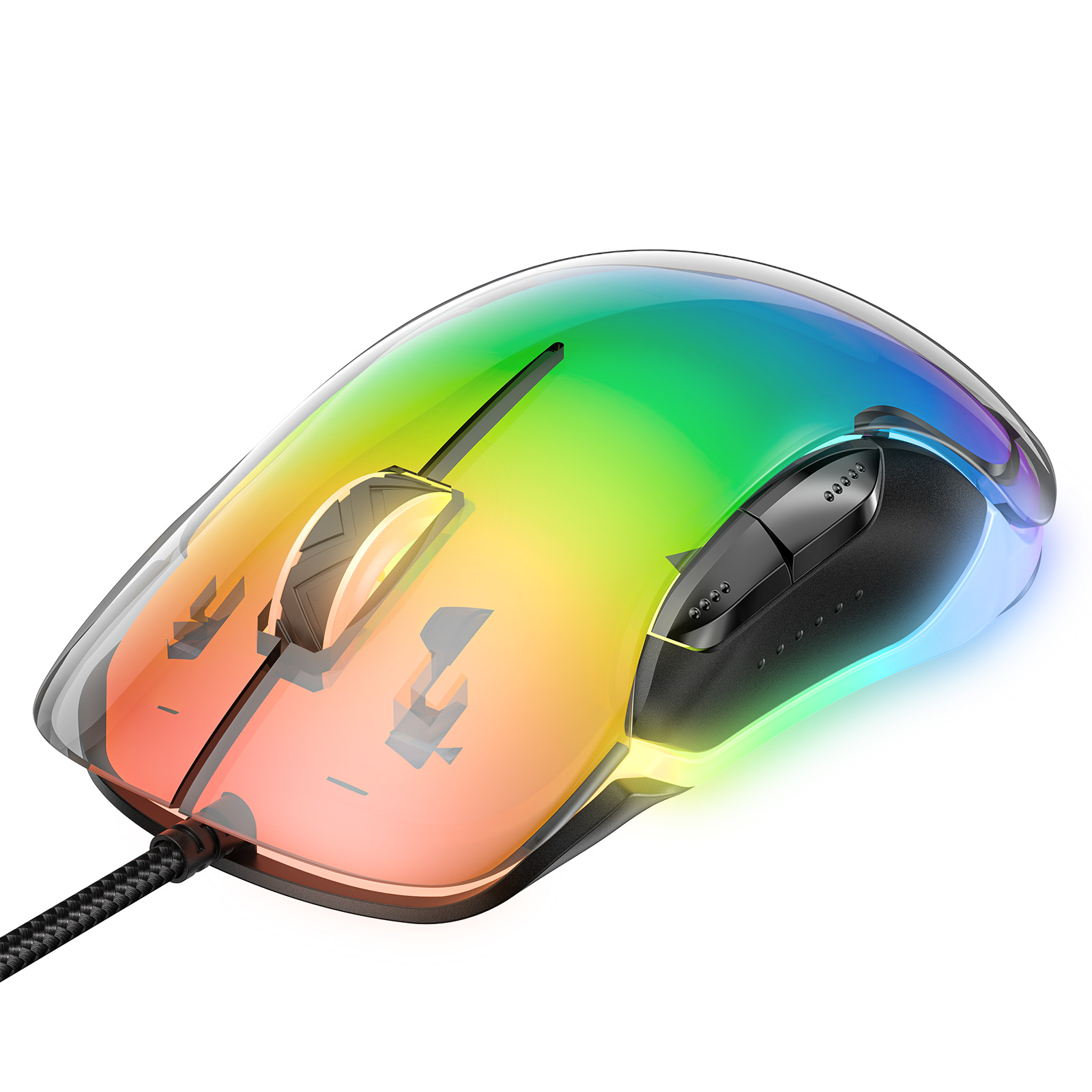ONIKUMA Phantom RGB Gaming Mouse 7-Speed Adjustable DPI Dual Haptic Scroll Wheel: LIGHT BLUE