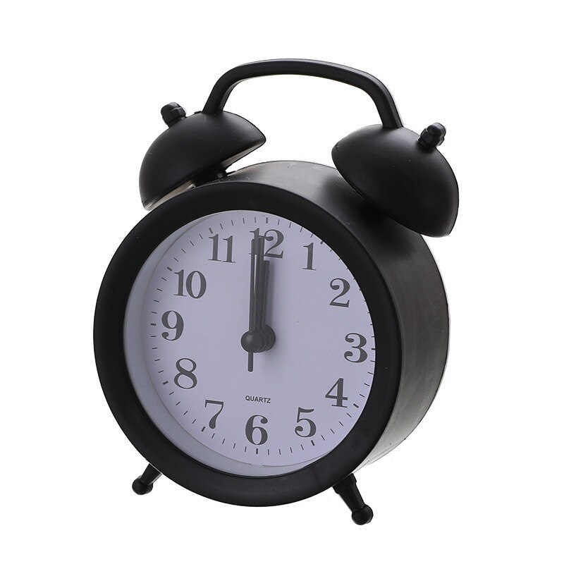 Bedroom Little Alarm Clock Students Mute Bedside Clock Cool Lazy Simple Clock CHILDREN'S Cartoon Alarm: Black and White with Pattern