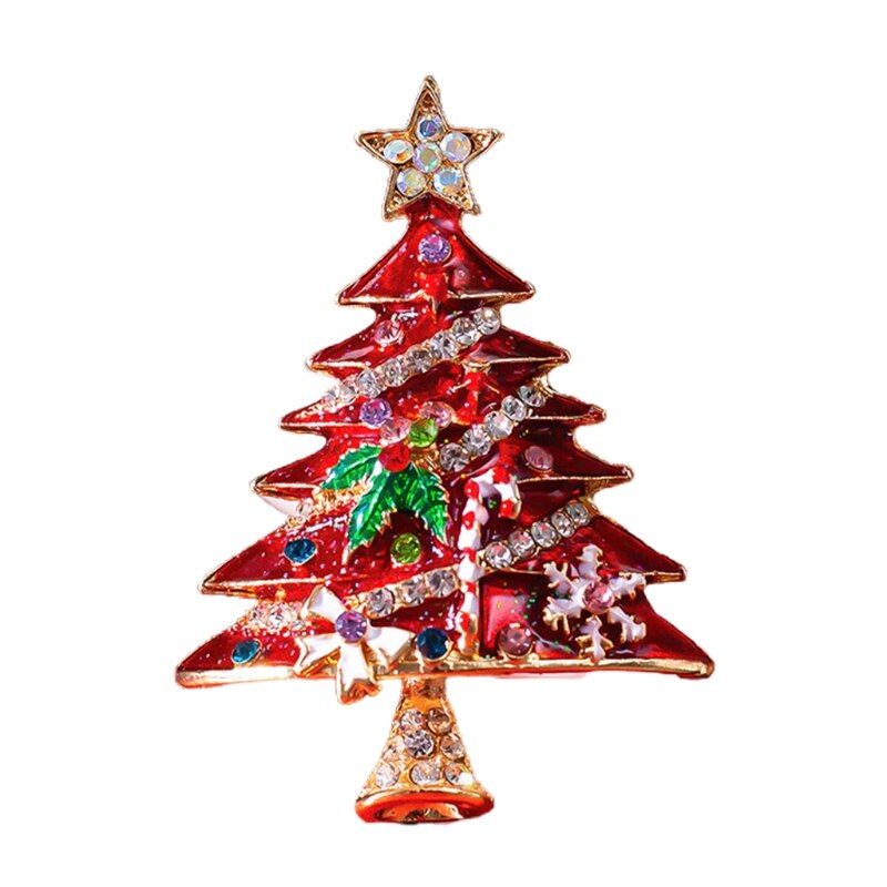 1 Pc Kerstboom Broche Met Strass AlleMatch Kerst Vicedeal