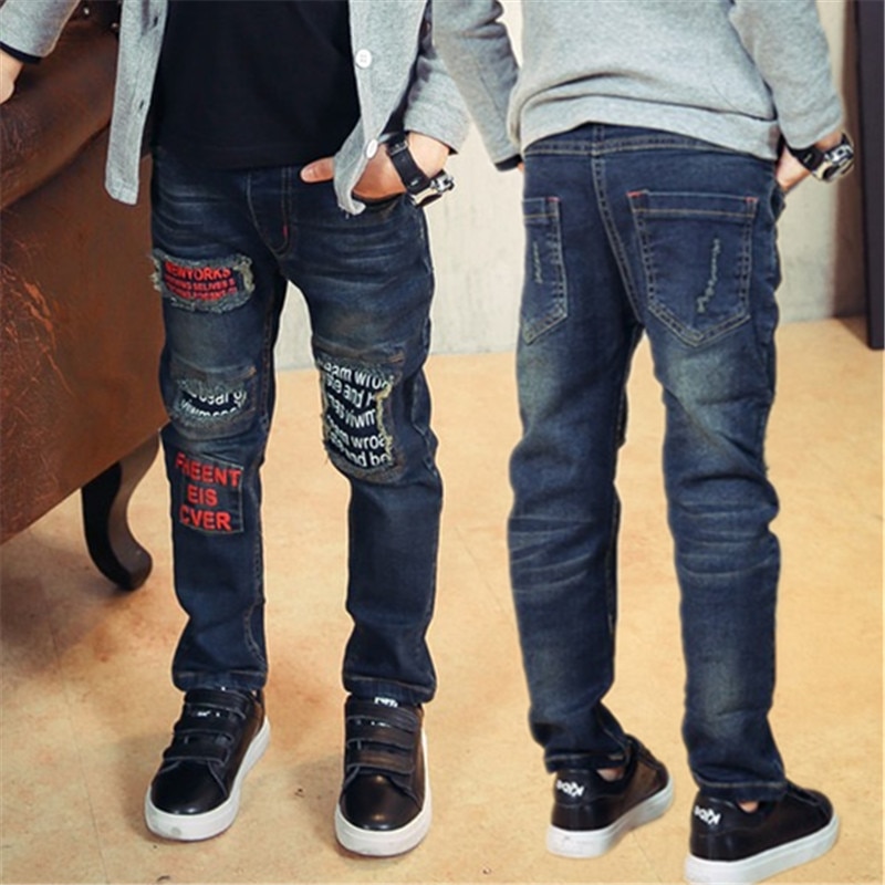 Drenge jeans børne drenge bukser tøj dreng bogstaver bukser 110 120 130 140 150