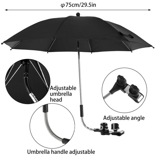 Soleil plage extérieur ombre parapluie Anti-Uv parapluie Camping plage avec pluie Protection solaire pince Parasol chaise équipement parapluie: WHITE