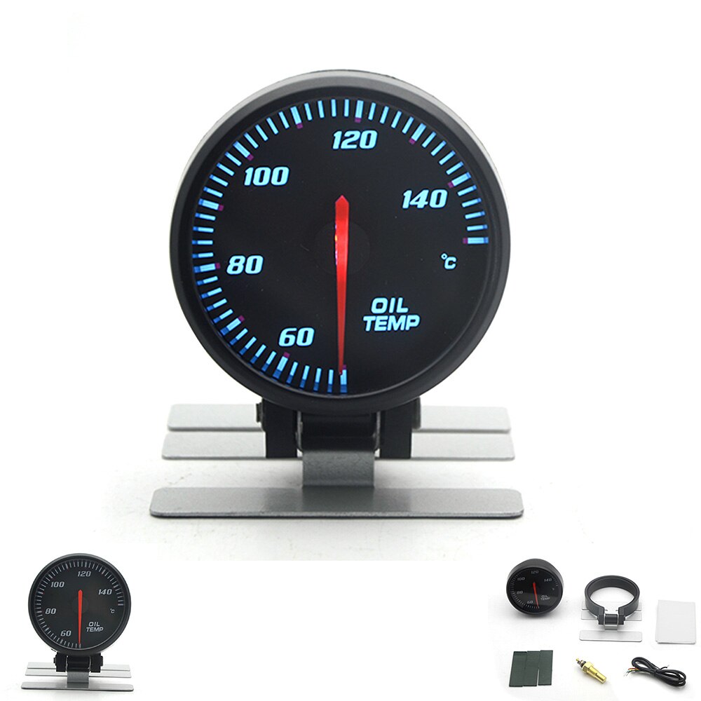 2.5 "60mm boost vakuum wasser temp öl temp ölpresse spannung tachometer luft kraftstoff verhältnis EGT gauge schwarz farbe blau Led: Oil Temp