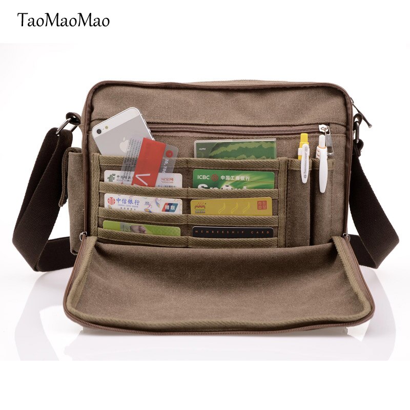 Mannen Canvas Tas Toevallige Reizen Mannen Crossbody Tas Multifunctionele Mannen Messenger Bags Taomaomao