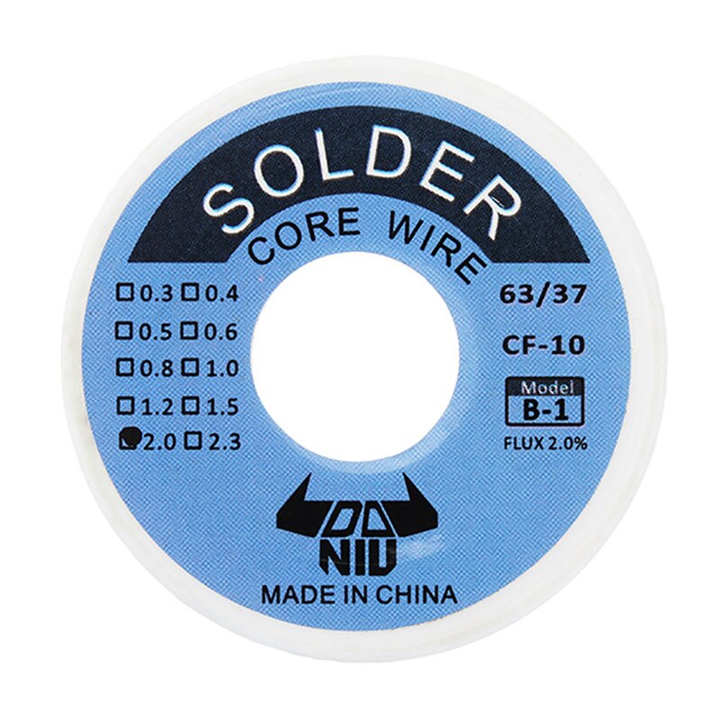 DANIU-carrete de soldadura de hierro de plomo de estaño, 100g, colofonia Core 63/37-2mm 0,5, carrete de alambre de soldadura, 2%/0,5/0,6/2mm