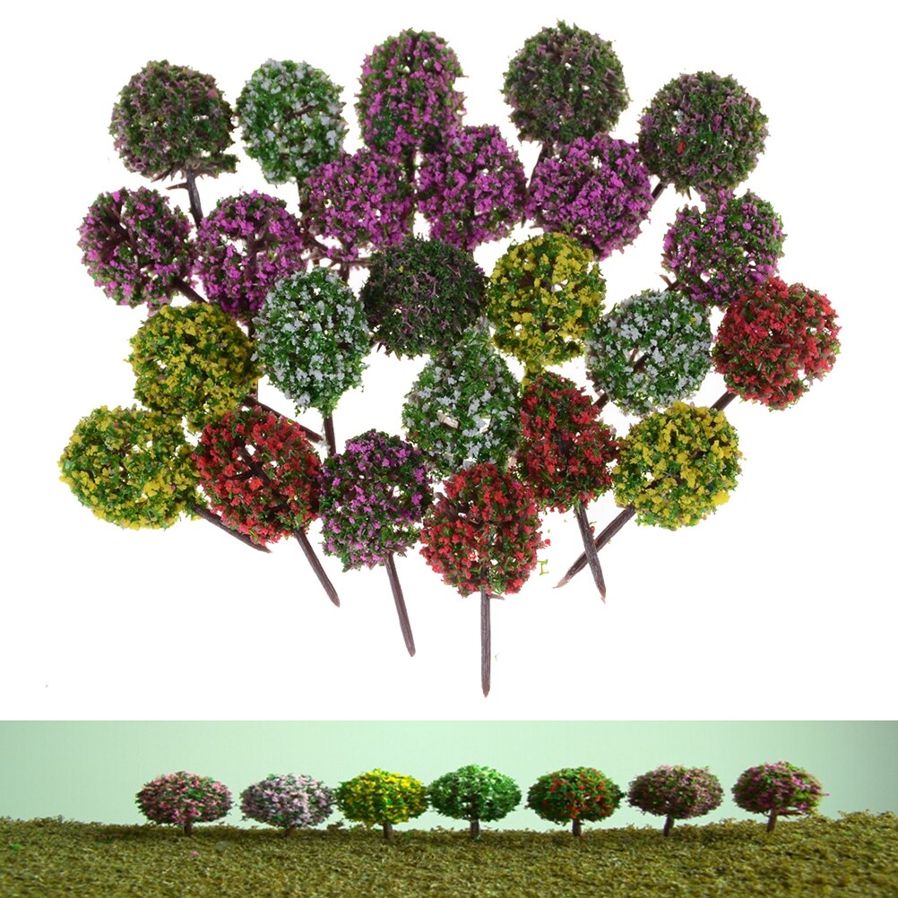 5 Stks/partij Plastic Miniatuur Bloem Boom Planten Fairy Garden Decoratie Poppenhuis Craft Model