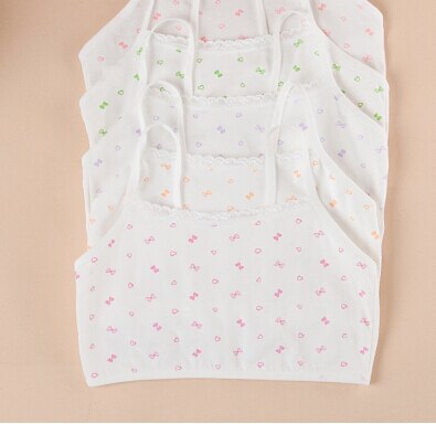Summer Children's Clothes Girls Bras Sling Cotton Girls Training Bras For Girls Big Kids Girls Underwear Bra 3 Pieces/lot: floral Random Color
