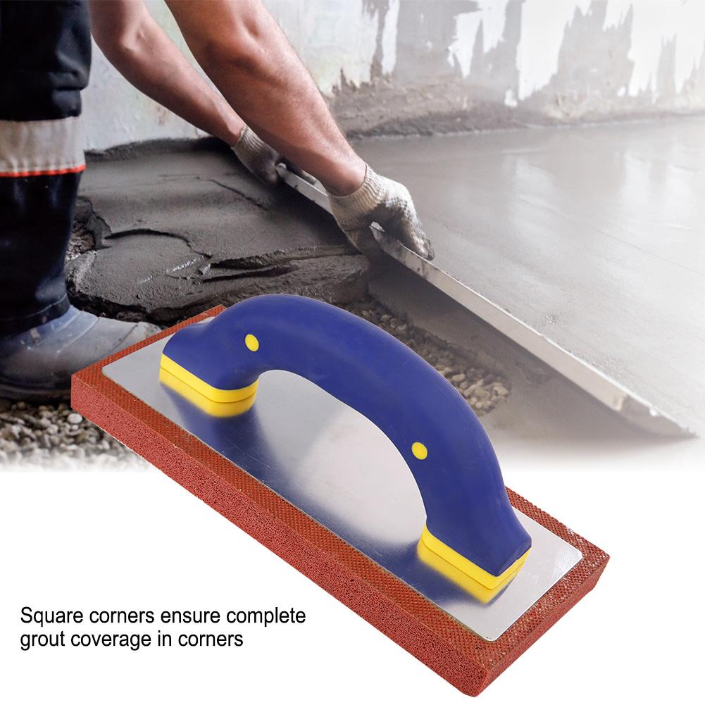 Plasterer Tool with Rubber Base Concrete Trowel Plastering Skimming Trowel Flooring Grout Float Construction Tool