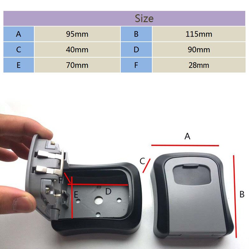 Door Lock with 4 Digit Combination Password Zinc Alloy caja fuerte Wall Mount Key Storage Secret Box Organizer Safe Security