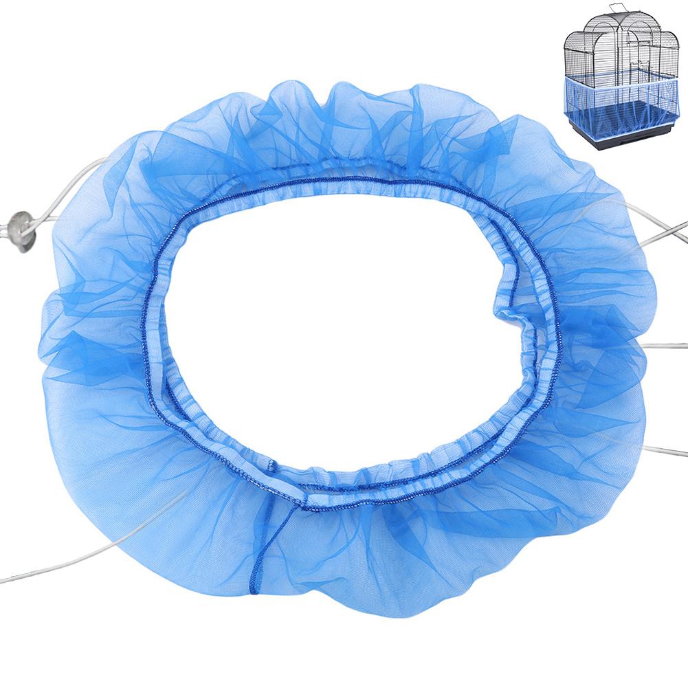 Nylon Mesh Receptor Seed Bird Parrot Cover Soft Easy Cleaning Nylon Airy Fabric Mesh Bird Cage Cover Catcher Bird Supplies: Blue