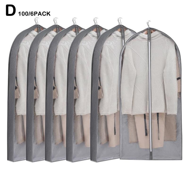 Non Woven Clothing Dust Covers Long Suit Bag Garment Dress Clothes Dust Organizer Coat Suit Wardrobe Cover Protector Bag St R1E0: D