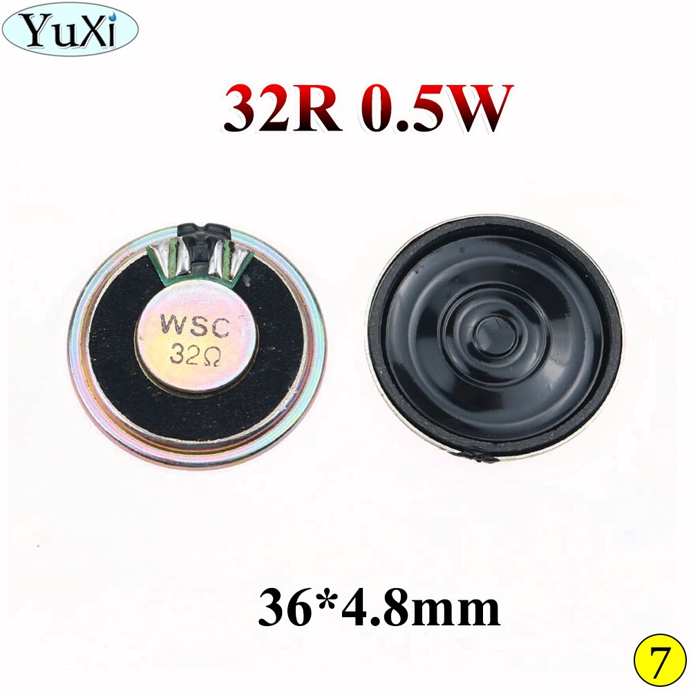 Yuxi 0.5W 8R 32R Speaker 8 Ohm Hoorn Luidspreker Diameter 20 Mm 23 Mm 26 Mm 28 Mm 30mm 32 Mm 36 Mm 40 Mm 50 Mm 4 Cm Luidspreker Luidspreker