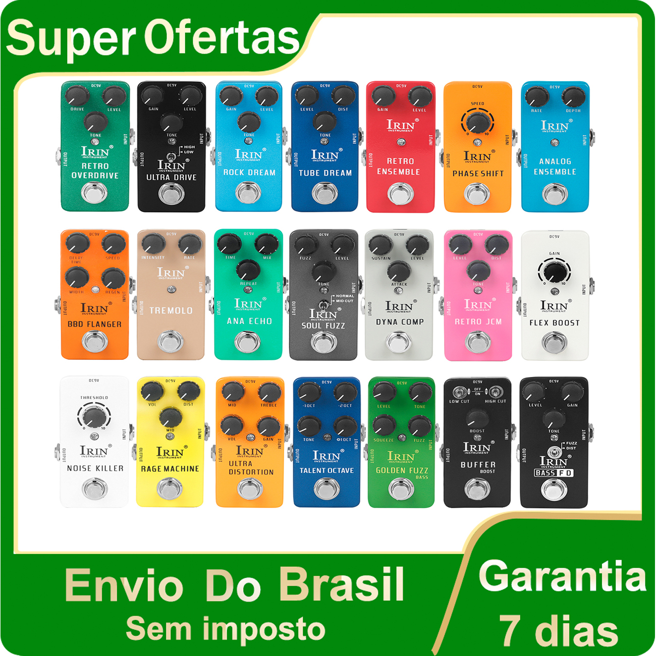 Pedal de efectos de guitarra eléctrica serie RS, piezas de Pedal de guitarra de aleación de aluminio Dyna Comp/BBD Flanger/TALENT OCTAVE/GOLDEN FUZZ