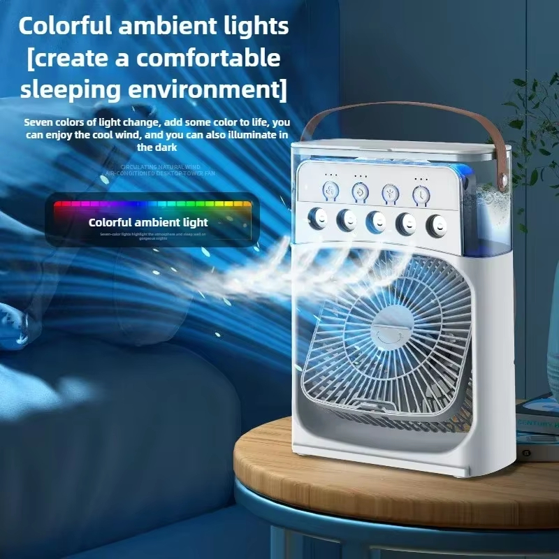 Midea-ventilador portátil 3 en 1, aire acondicionado, Enfriador de aire pequeño para el hogar, luces LED nocturnas, humidificador, ajuste de aire, ventiladores para el hogar,