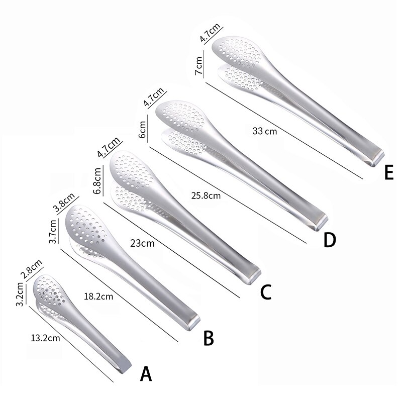 Non-Stick Kitchen Tongs Stainless Steel Barbecue Tongs Pizza Bread Utensil Clip Steak Tong Clip Kitchen Accessories