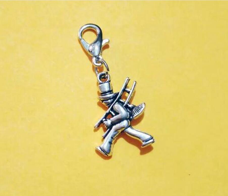 Wedding Sweep Chimney Man Pendant Charms Sweep Chimney Man Charms With Lobster Clasp For Jewelry Making DIY 30pcs