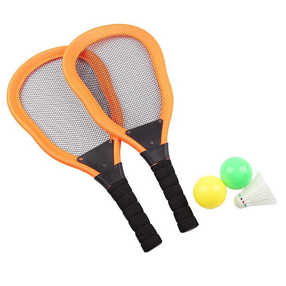 5 stk sportslegetøj børneduk kunst tennisracket badminton strandketcher børn udendørs forsyninger: Orange