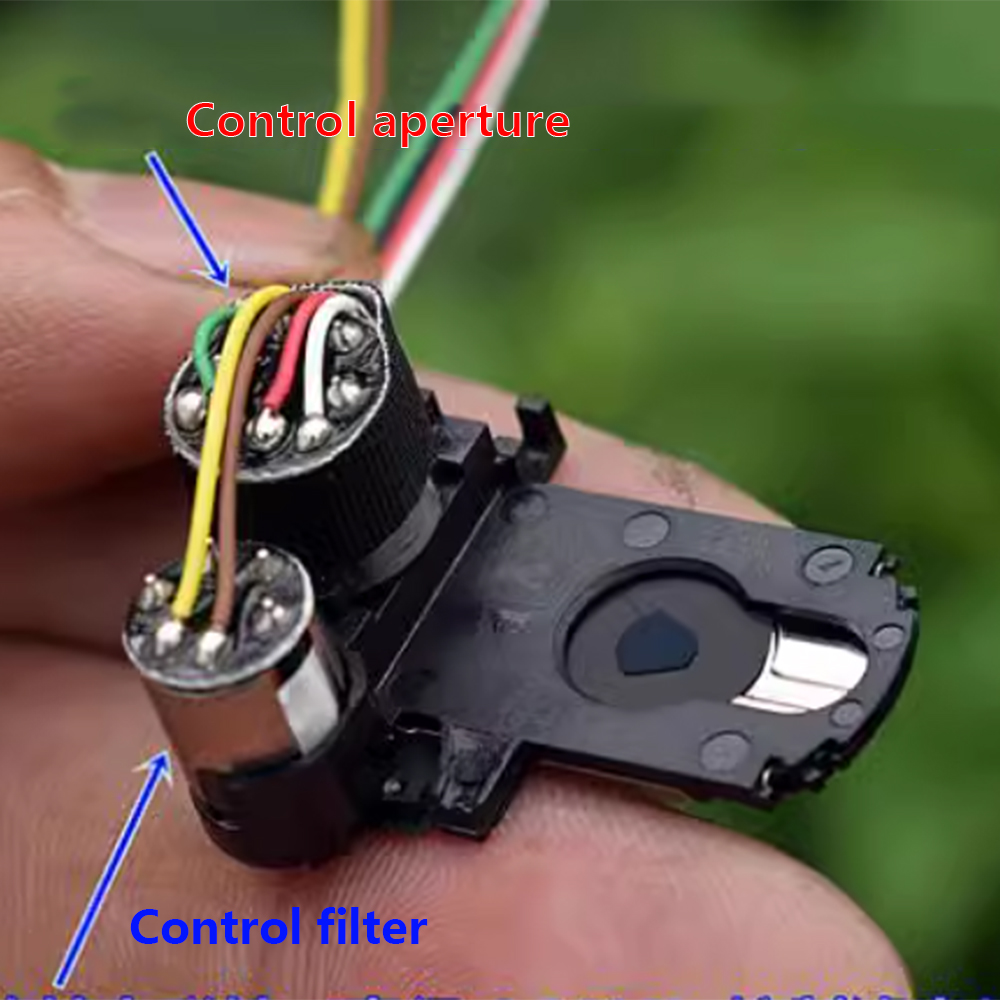 Accesorios para instrumentos ópticos DC3V-5V apertura ajustable y filtro electroimán de doble rotación obturador de cámara DIY