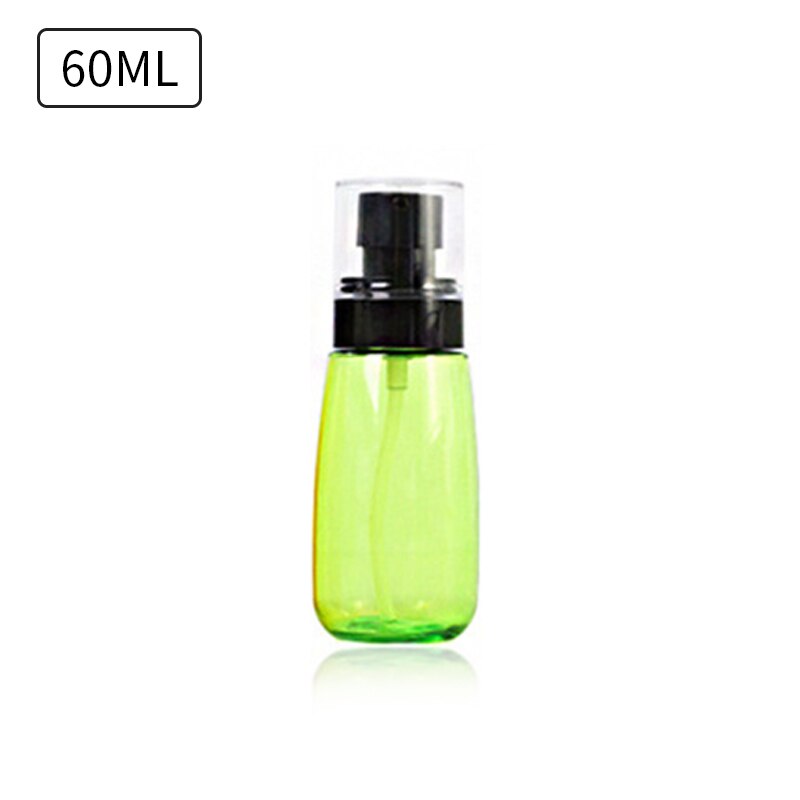 30ml/60ml 1pc genomskinliga sprayflaskor av plast bärbara reseflaskor små påfyllningsbara behållare tomma kosmetiska behållare: 60ml gröna lotioner
