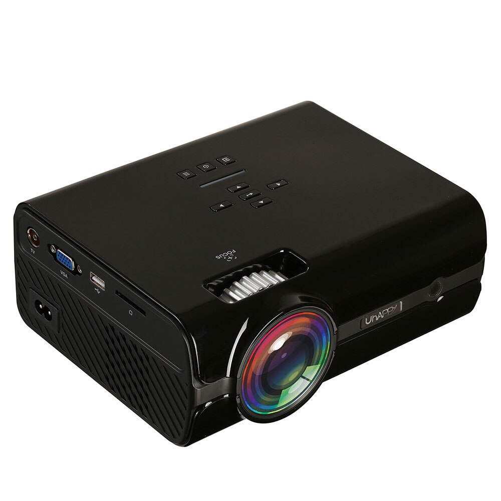 Uhappy U45 HD 1080P LED Projector Manual Focus Movie Business 3000 Lumens AV VGA USB SD HDMI Interface High Definition Video