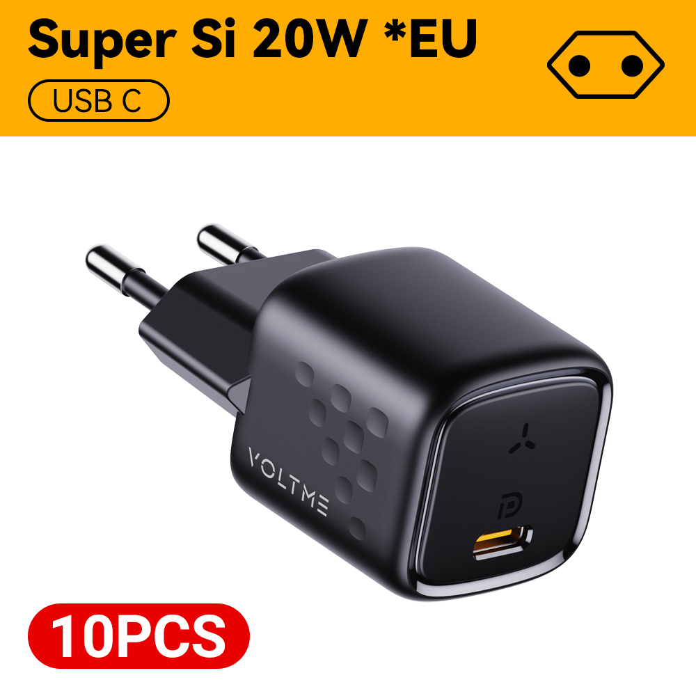VOLTME 10PCS-Pack Revo 20W Mini/Lite/Duo Lite Series Clearance Tpye C USB C ChargerFast Charging For iphone Samsung: DE