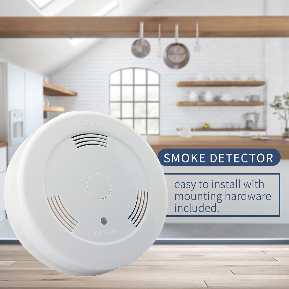 Høy sensitiv røyk branndetektor uavhengig alarm hjemmesikkerhet trådløs brannsensor røykvarsler led indikator alarm