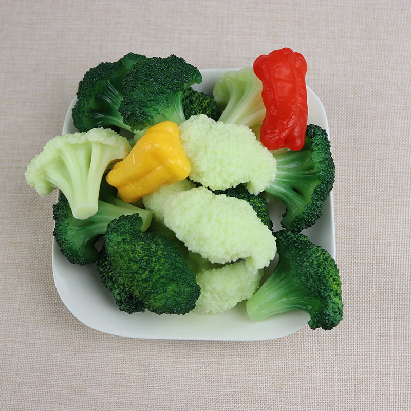 Kunstige grøntsager blomkål broccoli mad model indkøbscenter prøve dekorative rekvisitter børn leger legetøj
