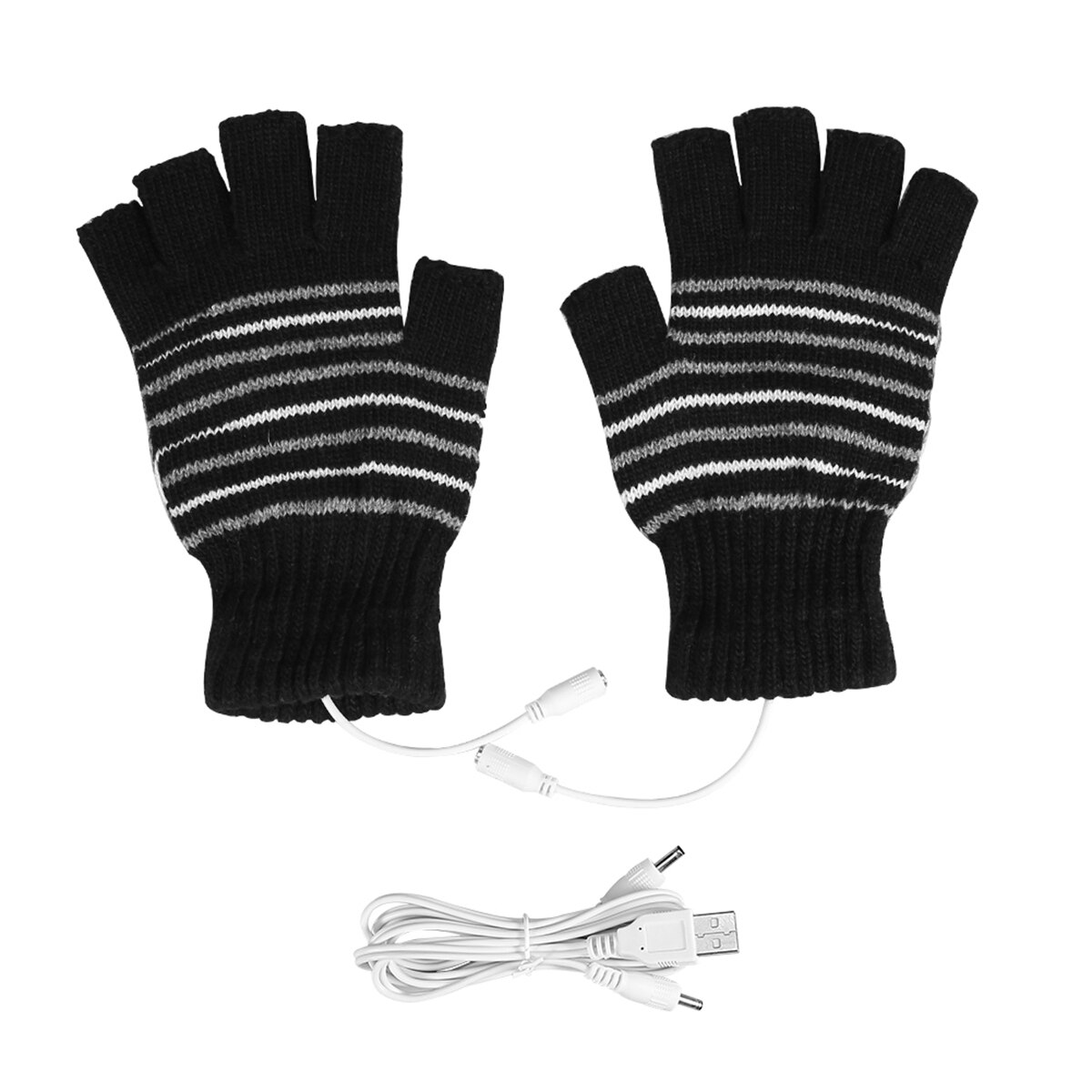 Gant chauffe-main électrique USB 1 paire | Offre spéciale, gants chauffants USB, pour l'hiver: Black