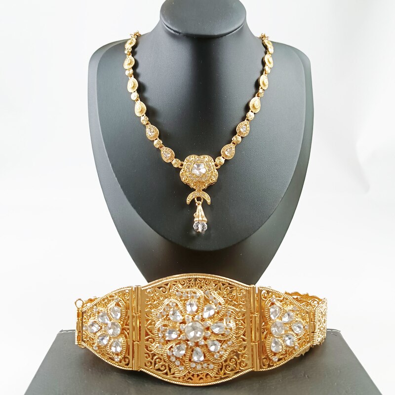 Classica donna francese luna goccia collana cintura da sposa stile marocchino collana donna araba gioielli sposa giapponese regalo moglie: set 2