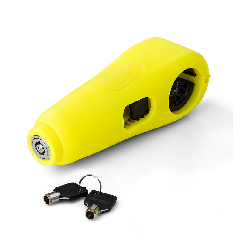 110DB alarmes son moto guidon serrure Scooter véhicule électrique vélo sûr antivol accélérateur frein serrure cadenas: YELLOW