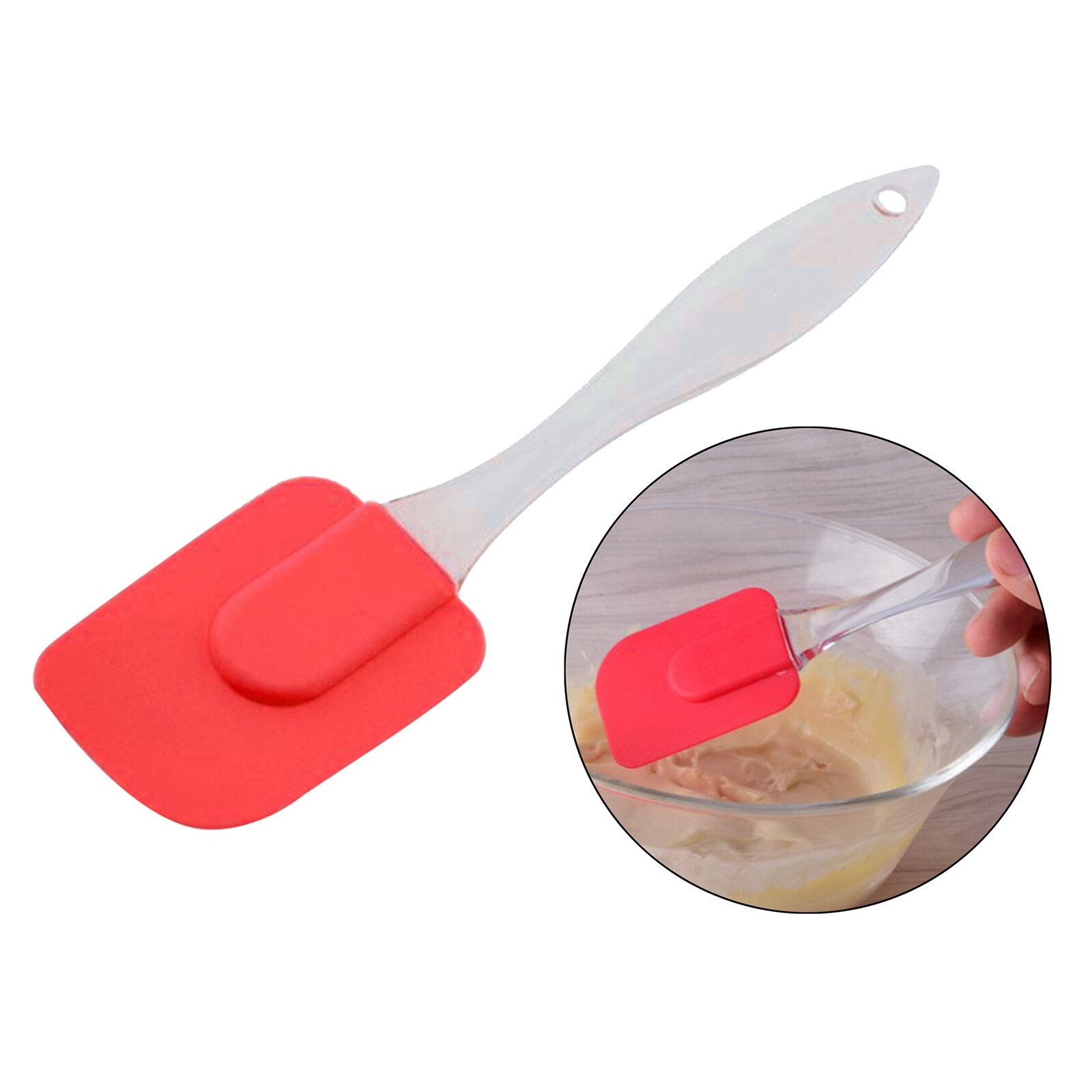 Silicone Spatula Kitchen Utensil Cake Mixer for Cooking Baking Mixing Red