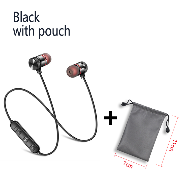 STTKGZD Cuffie Bluetooth senza fili Auricolare con archetto da collo In Ear Monitor con microfono Batteria lunga Auriculares Auricolare di alta qualità: Black