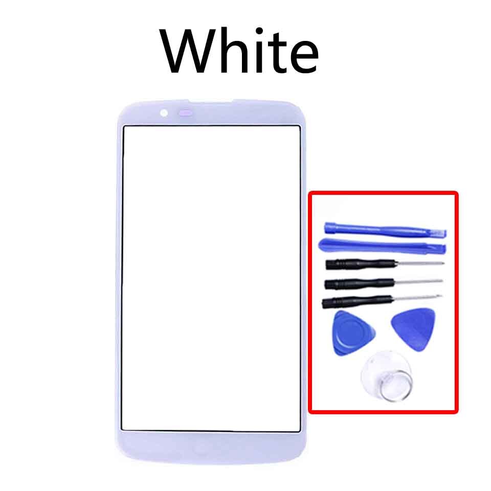 berühren Bildschirm Für LG K10 K410F M2 K430T K420N K430DS Vorderseite Glas Tafel Vorderseite äußere Glas Objektiv Für K10 LCD Glas Ersatz: Weiß-mit Werkzeug