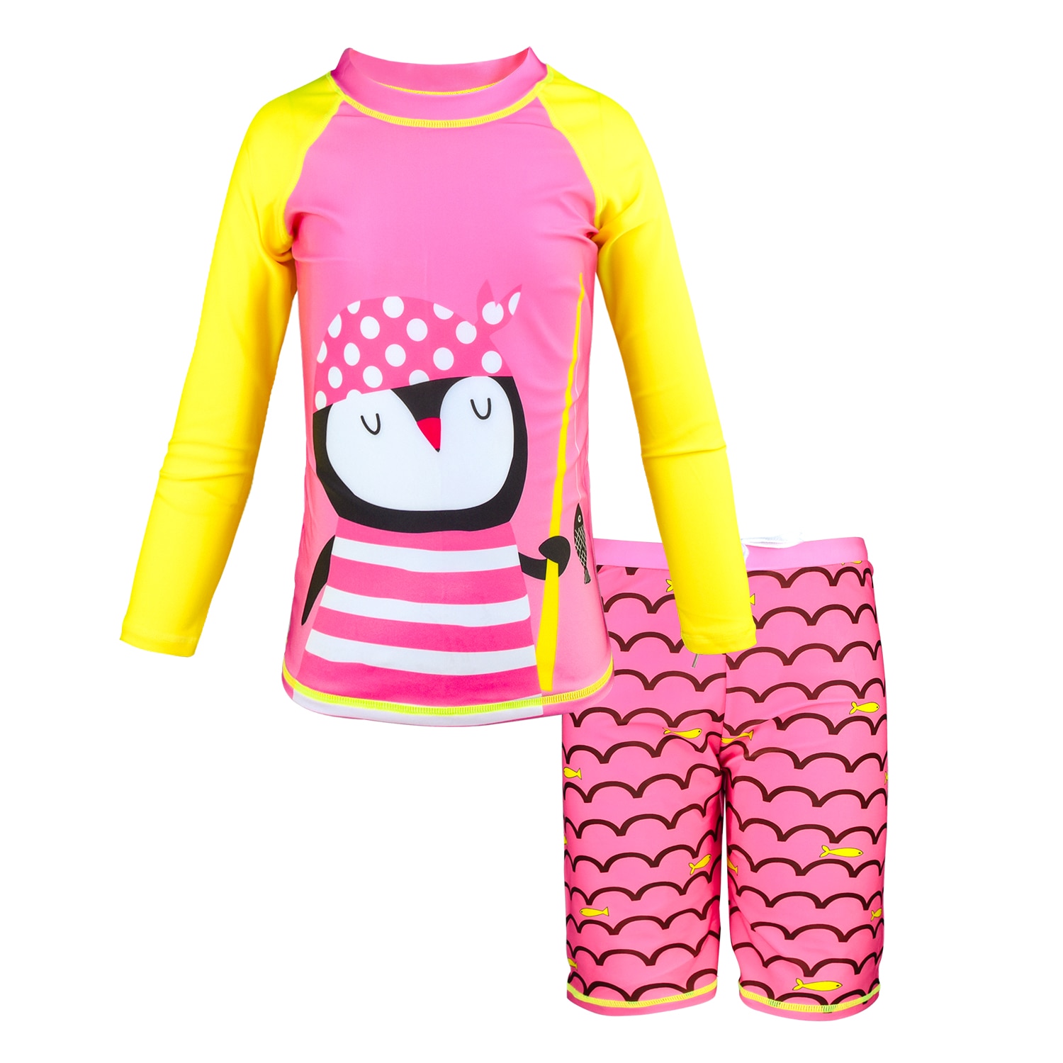 2-10 Year kids Baby Girl Swimsuit Long Sleeve Rash... - Vicedeal