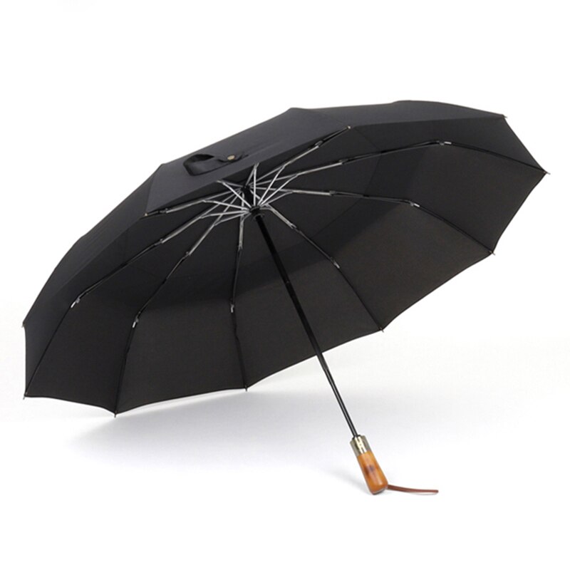 PARACHASE Großen Regenschirm Männer Geschäft Stil 115cm Automatische Regenschirm Regen Doppel Schicht 10K Winddicht Große Golf Regenschirme Holz