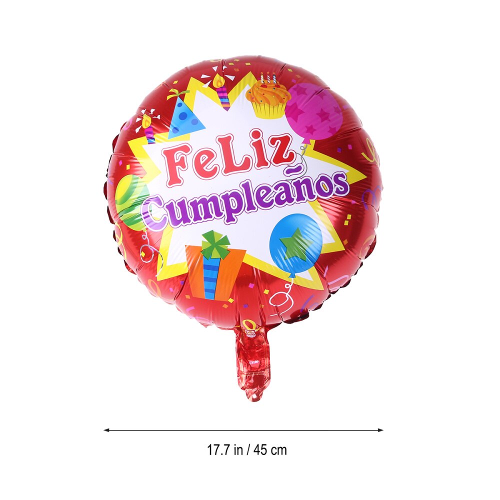 18 Inch Round Shape Spanish Happy Birthday Foil Balloon Party Mylar Balloons for Birthday Party Decoration (1)