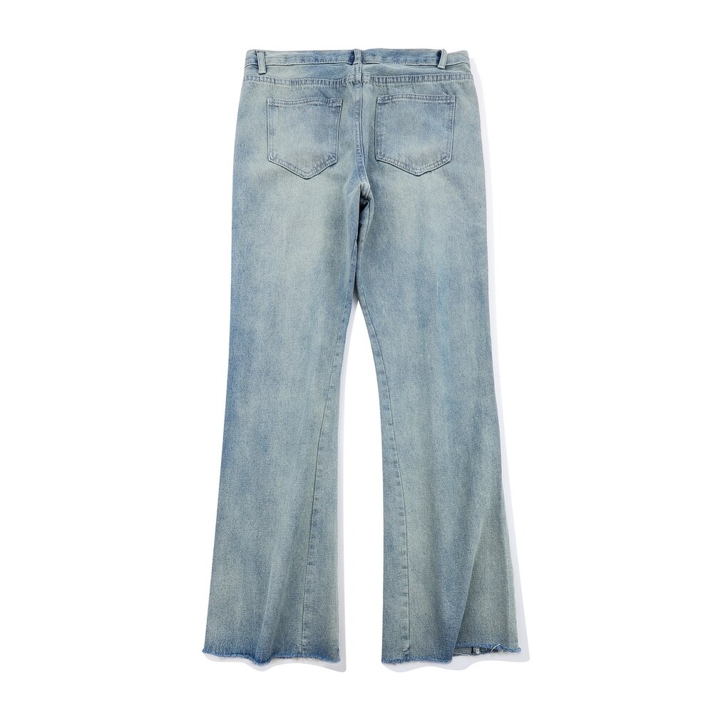High Street Flared Denim Jeans Straight Mens Casual Trousers Harajuku Loose Oversized Couple Pants Men Bell Bottom Jeans