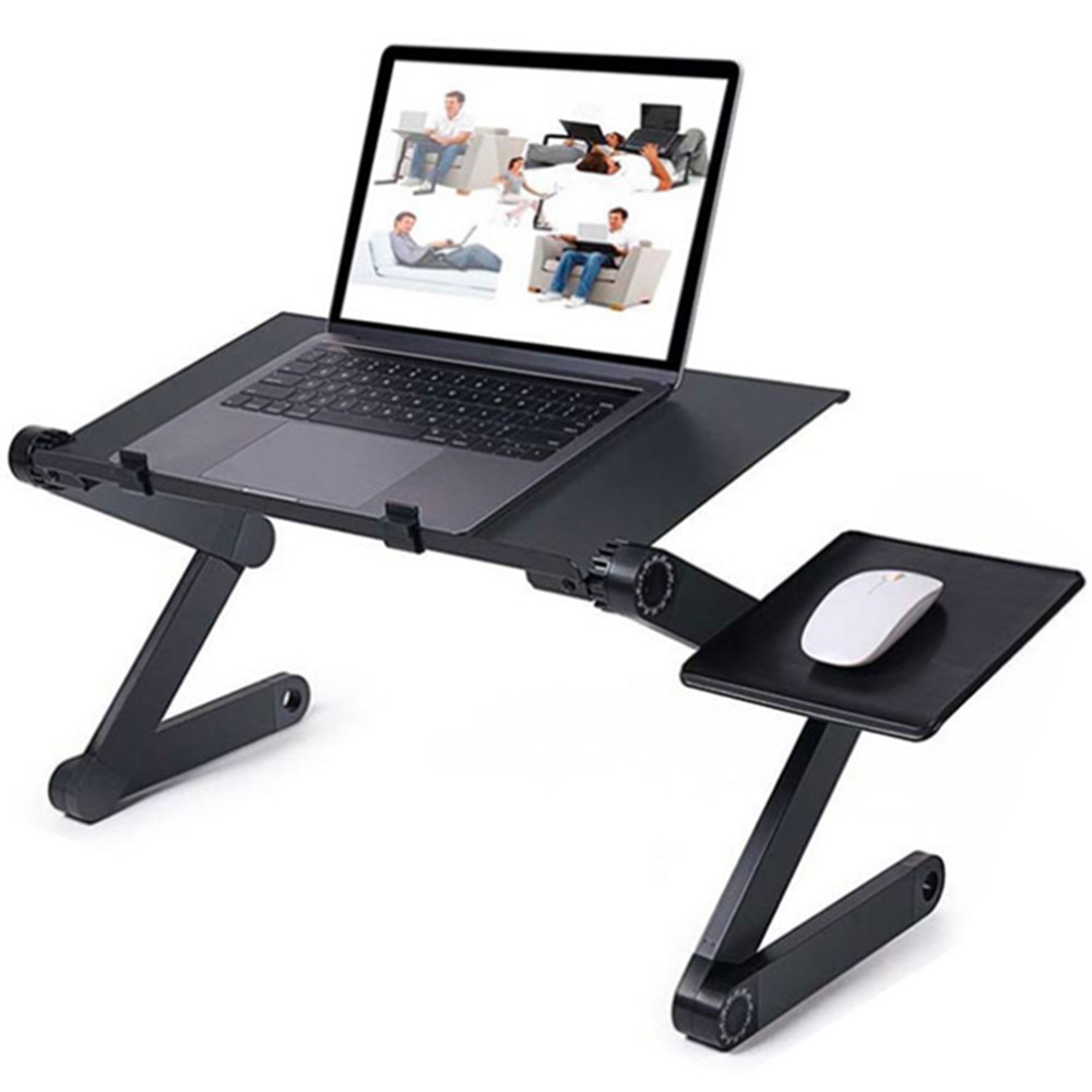 Justerbar bærbar stativholder 360 ° roterende støtte notebook ergonomisk bærbar bærbar stander til seng skrivebord gulv lapdesk