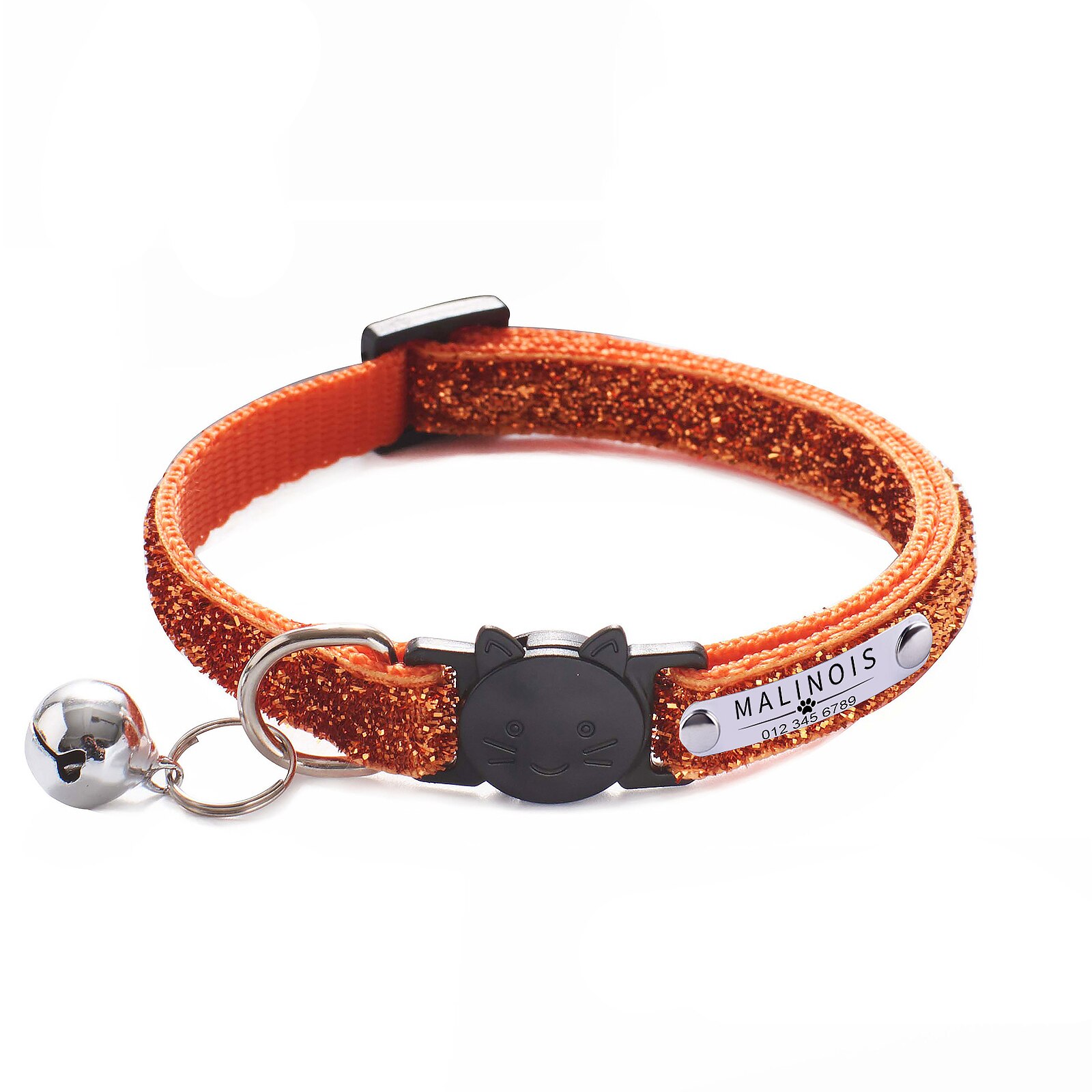 Collar brillante para gato, correa ajustable para el cuello, accesorios para mascotas, letras personalizadas perros mascotas collar perro arnes perro arnes perro pequeño mascotas perros accesorios collar para perro sum: 1
