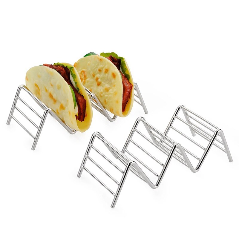 Stativ for meksikansk mat holder harde, myke skall wave food show kjøkkenverktøy restaurant tacoholder i rustfritt stål