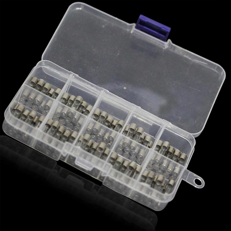 100Pcs glass fuses Quick Blow Glass Tube Fuse Assorted Kits Fast-blow Glass Fuses 5*20mm for home appliances electronics