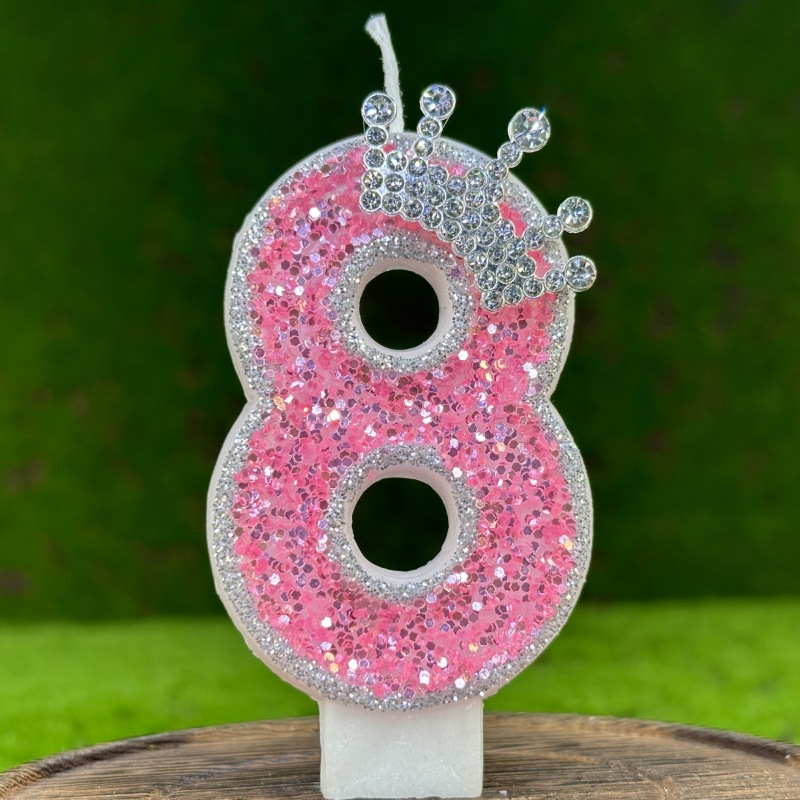 Bougie rose numéro 0 1 2 3 4 5 6789, fournitures de fête d'anniversaire pour filles, bougies décoratives pour Salons de beauté, bougie de 4 ans: TARTRAZINE