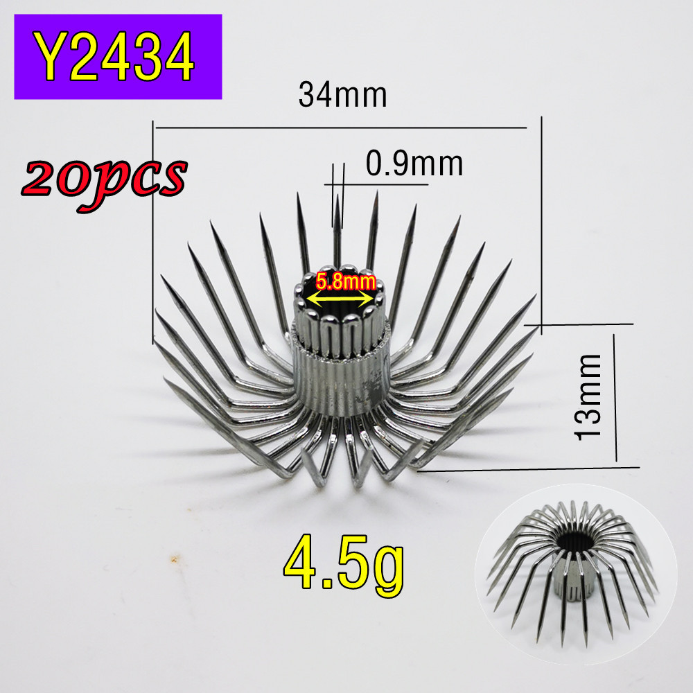 24 pin gancho calamar 10 Uds 20 piezas Uds 50 Uds alambre de acero inoxidable Alambre de gran cebo accesorios gran sepias pulpos atraer herramienta para pesca de mar DIY: Y2434 - 20pcs