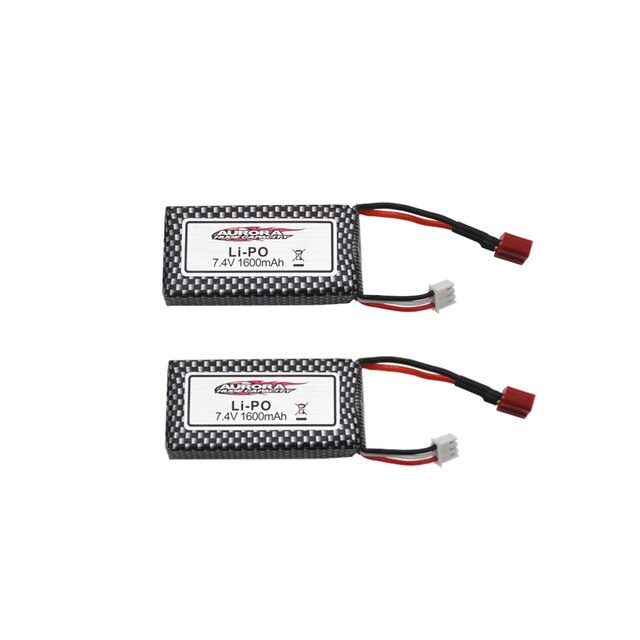 Limskey Li-polymer Battery - 1600mAh 7.4V 2S - Charger Set for XLH 9125 RC Car: Black