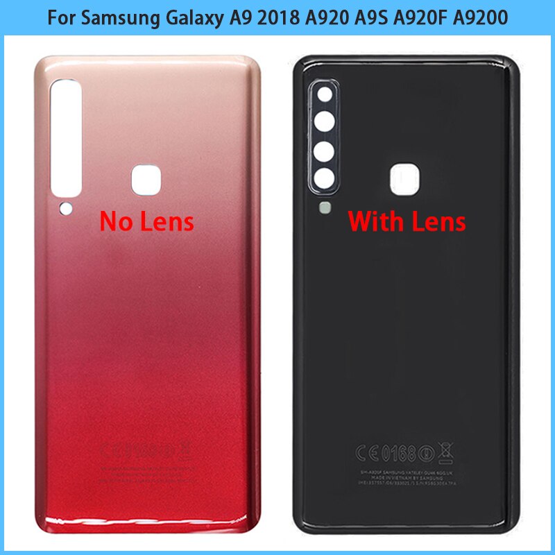 A920 Battery Cover For SAMSUNG Galaxy A9 Back Cover Rear Glass Housing Case With Camera Lens Frame