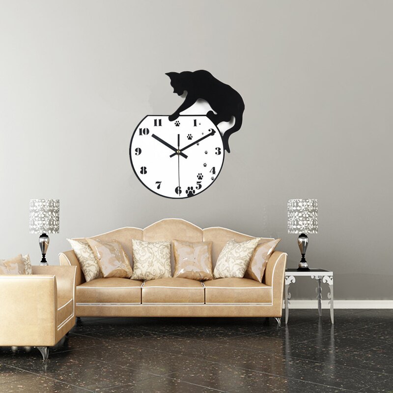 Vintage vægur klassiske gør-det-selv ure reloj de pared akryl studie klistermærker kvarts ur stue horloge murale