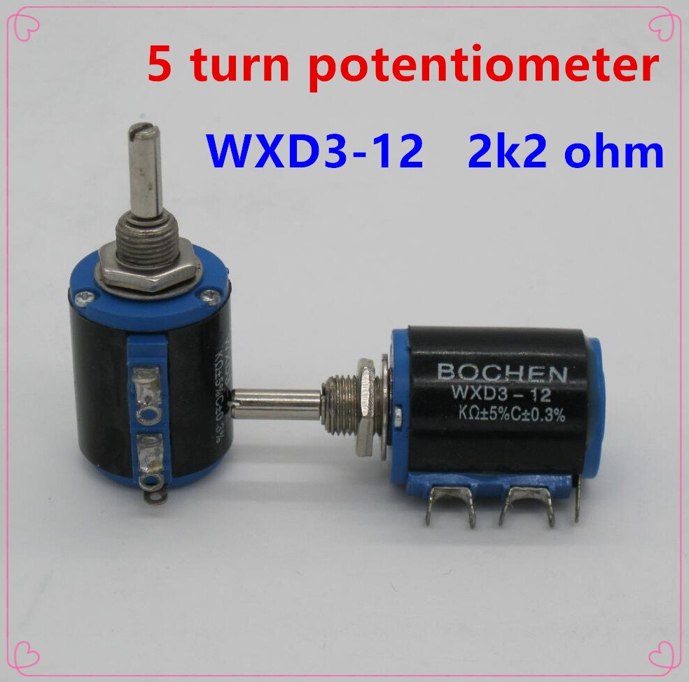 2PCS WXD3-12 2W 2K2 2.2K ohm WXD3-12-2W 5 ring multi-circle precision wire-wound potentiometer